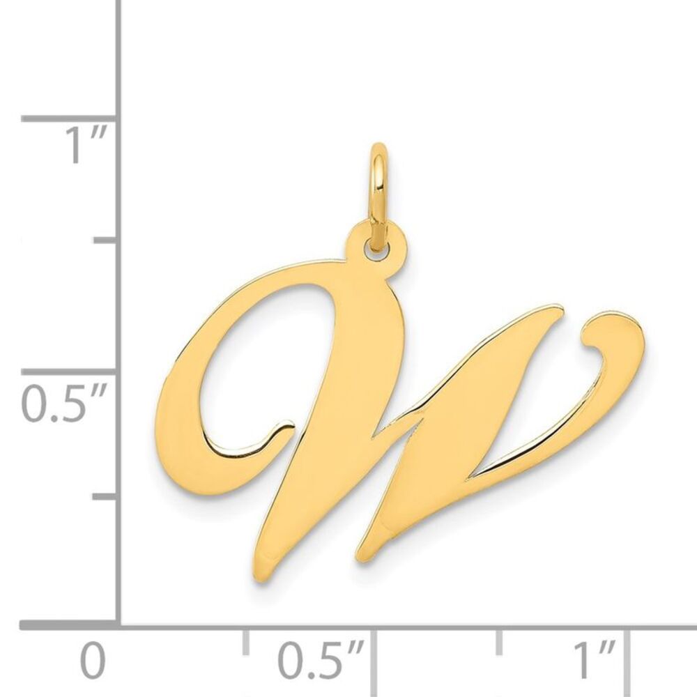 Kazi Luxury 14k Yellow Gold Large Fancy Script Le… - image 3
